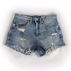 Blank NYC Shorts Women’s Size 25 Fits 26 Blue Distressed 90s Western Festival